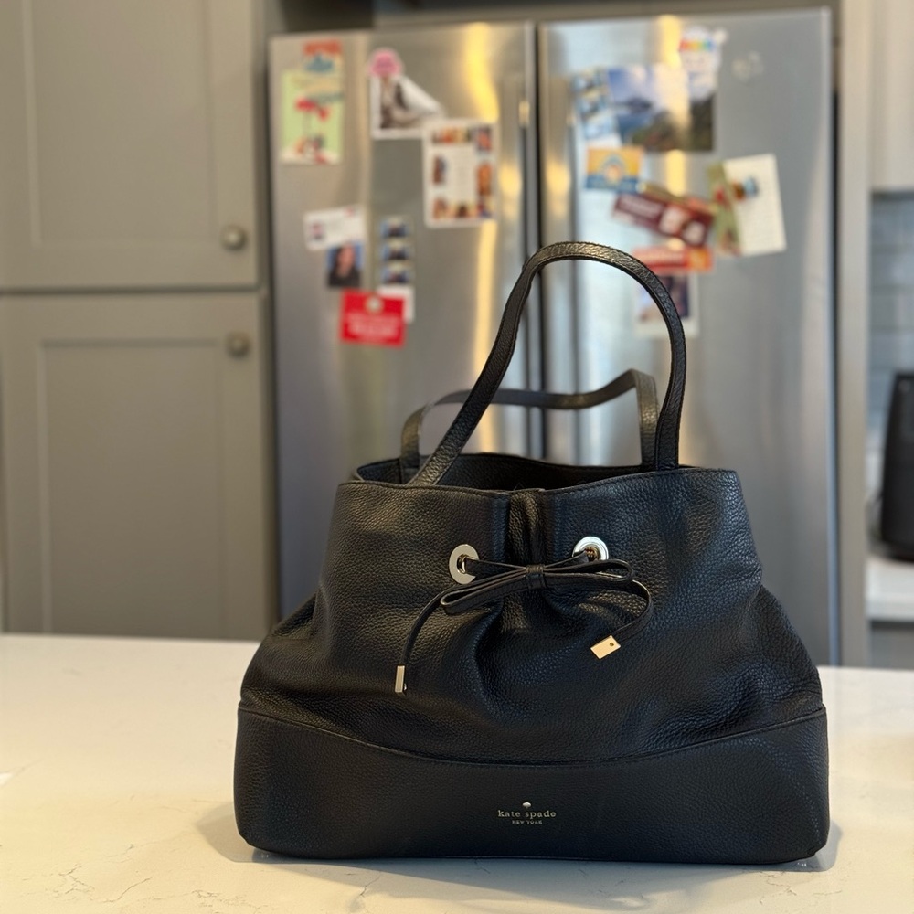 Kate Spade Black Leather Bow Bag